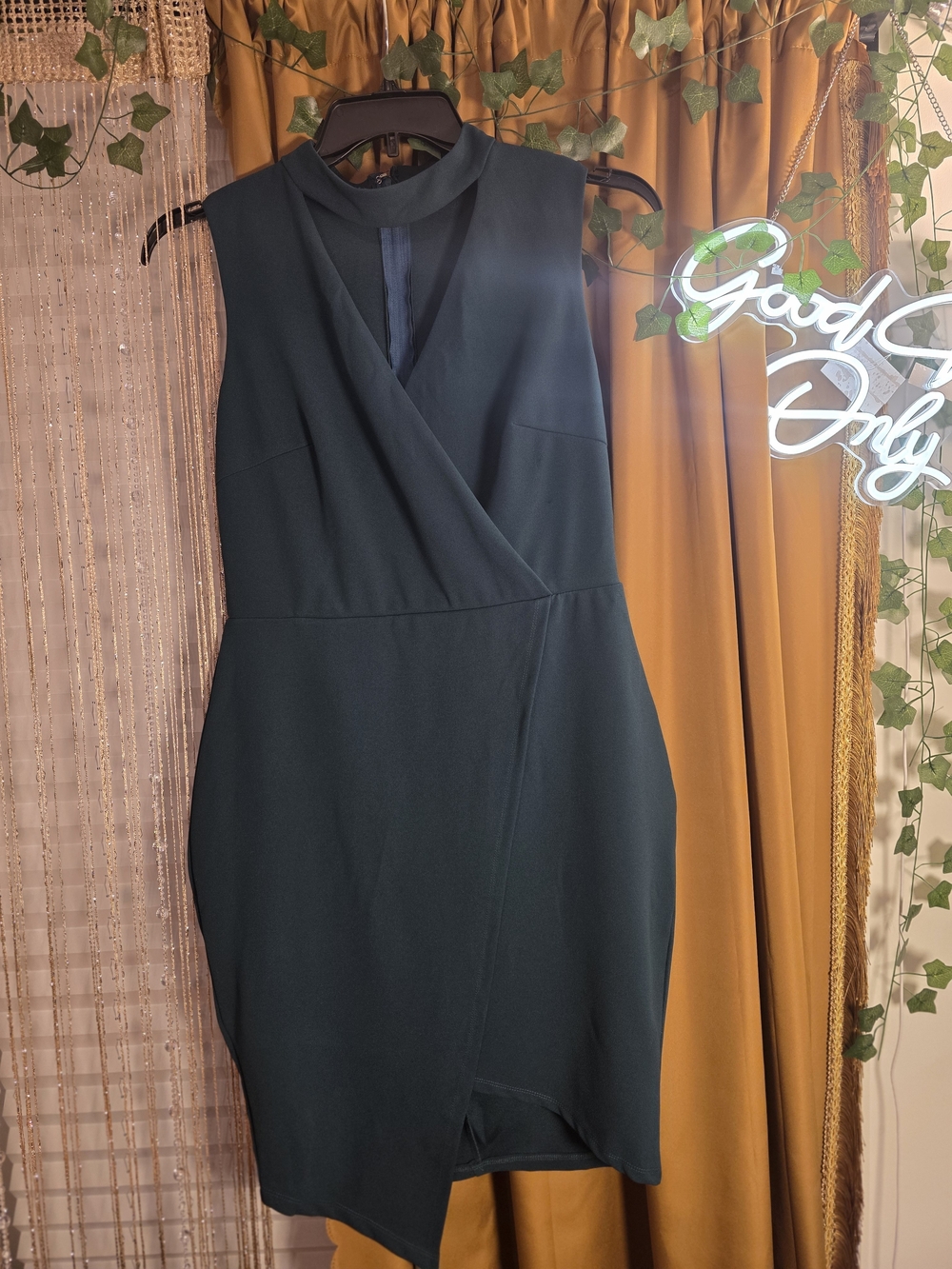 Fashion to Figure Dark Teal Asymmetrical Sheath Dress